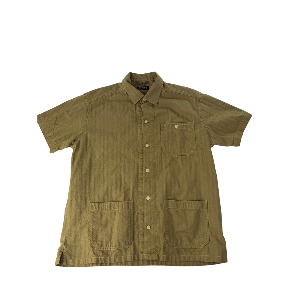 Line of Trade Machinist Shirt Mens XL Button Up 3-Pocket Green Short Sleeve